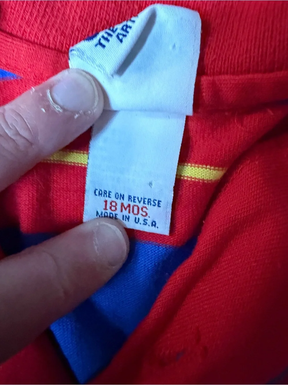 Vintage Oshkosh 18M Primary Color striped polo top